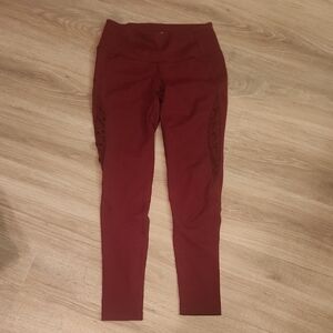 Victoria Sport Deep Red Sexy Laced Leggings